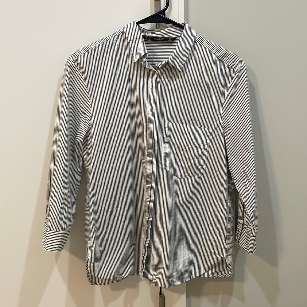 Zara women's button up with 3/4 sleeves
